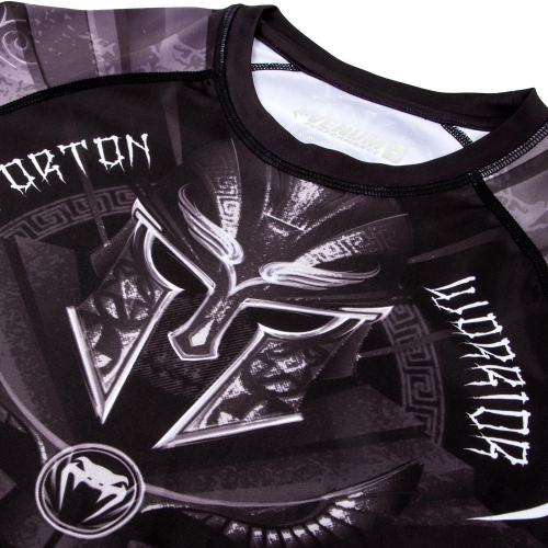Рашгард Venum Gladiator 3.0 Rashguard Black White Short Sleeves оригінал