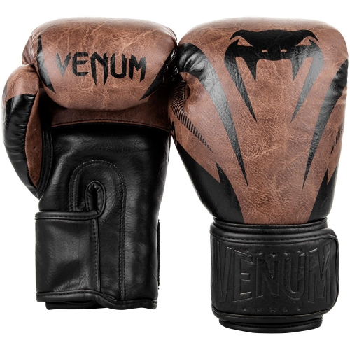 Боксерские перчатки Venum Impact Classic Boxing Gloves Black Brown купить