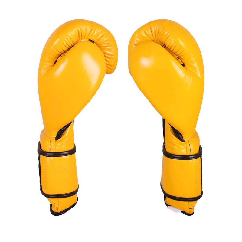 Боксерские перчатки Cleto Reyes Leather Contact Closure Gloves Yellow купить