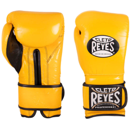 Боксерские перчатки Cleto Reyes Leather Contact Closure Gloves Yellow