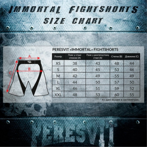 Шорти Peresvit Immortal Fightshorts Snowstorm вартість