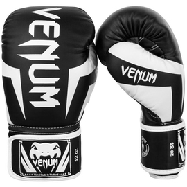 Боксерские перчатки Venum Elite Boxing Gloves Black White