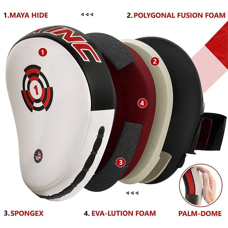 Лапи RDX T1 Curved Boxing Pads White\Black ціна