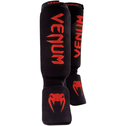 Защита голени и голеностопа Venum Kontact Shinguards Black Red купити