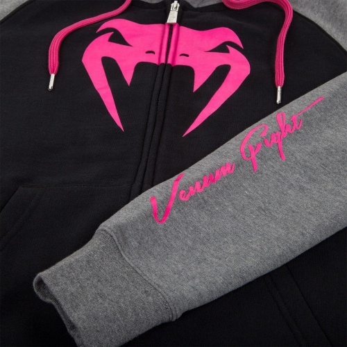 Womens Venum Infinity Hoody With Zip Black Grey size