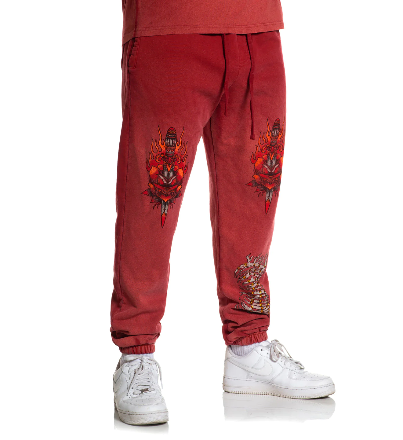 Штаны Affliction Toxic Tavern Sweatpant Vtg. Red Potassium Spray цена