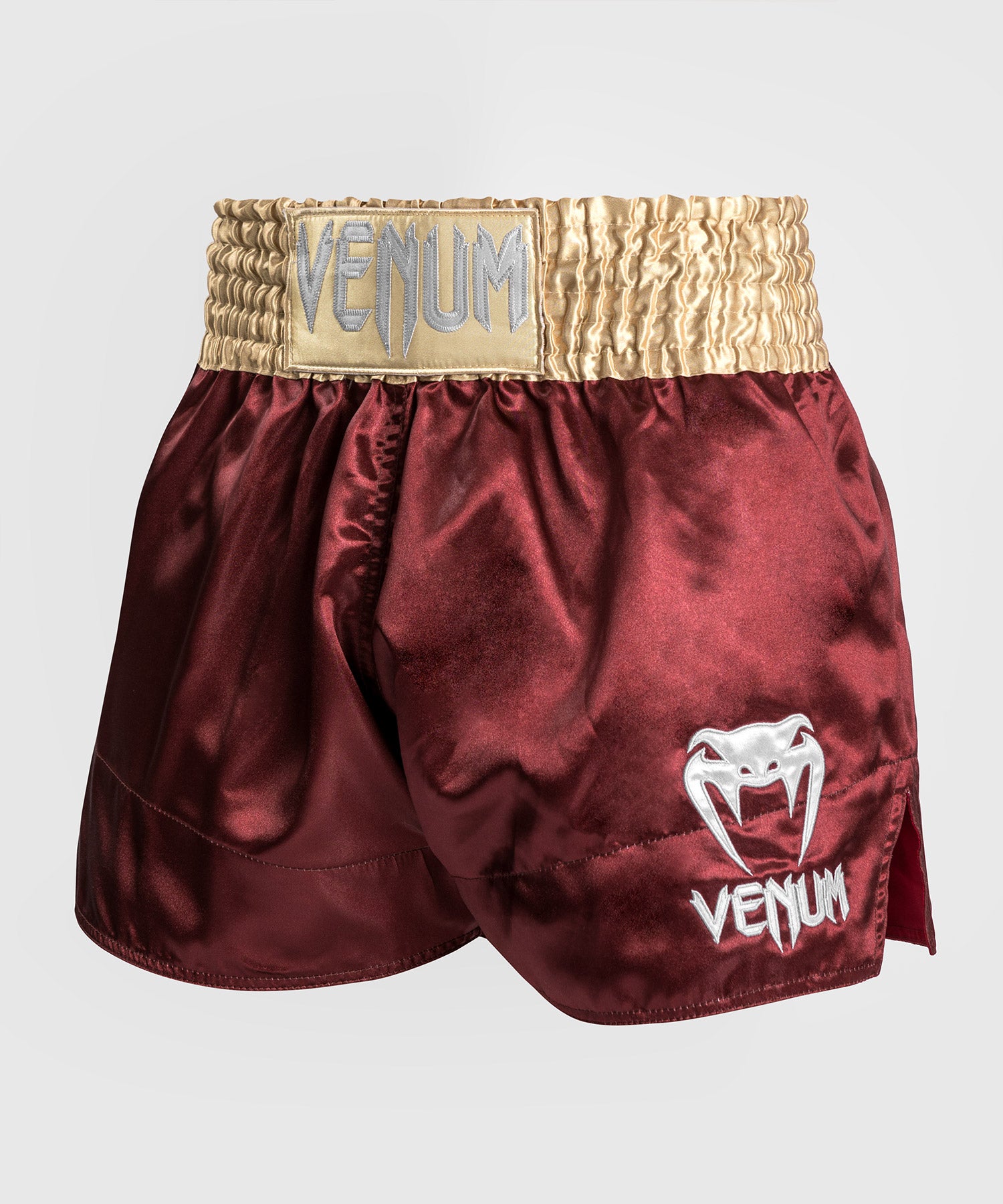 Шорти для тайського боксу Venum Muay Thaï Short Classic Burgundy Gold White ціна