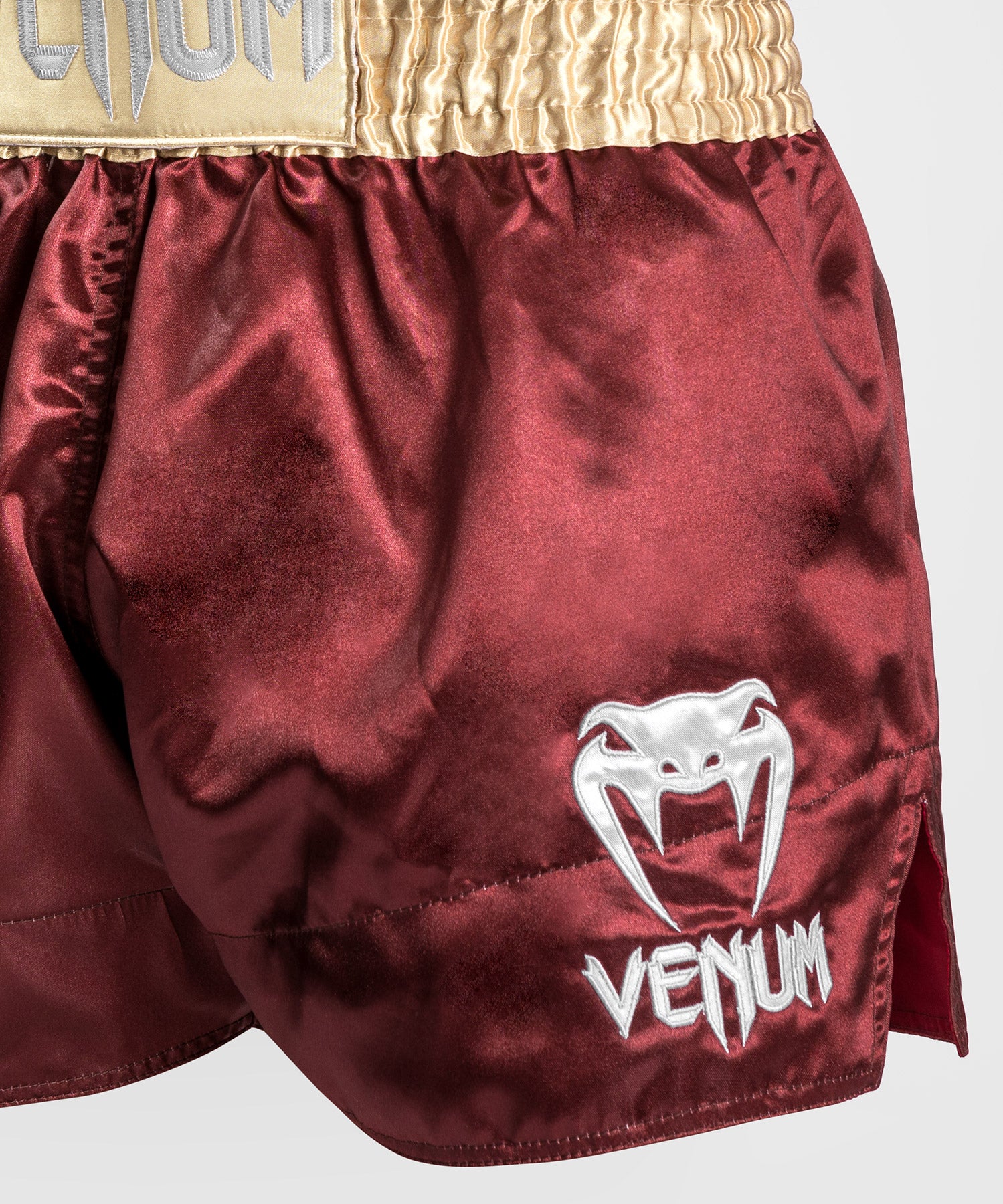 Шорти для тайського боксу Venum Muay Thaï Short Classic Burgundy Gold White оригінал