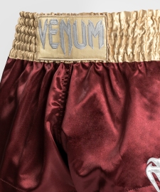 Shorts for Thai boxing Venum Muay Thai Short Classic Burgundy Gold White photo