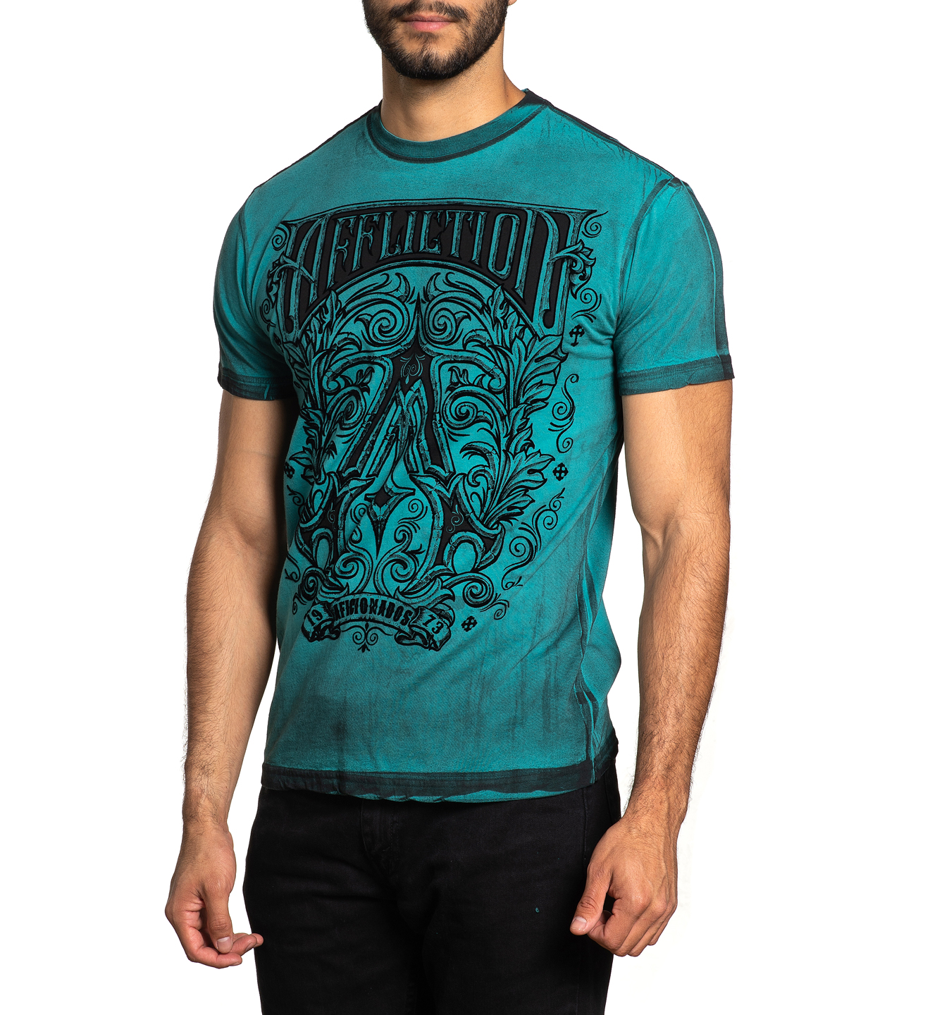 Футболка Affliction Historic Iron A24291 Jade Blue ціна