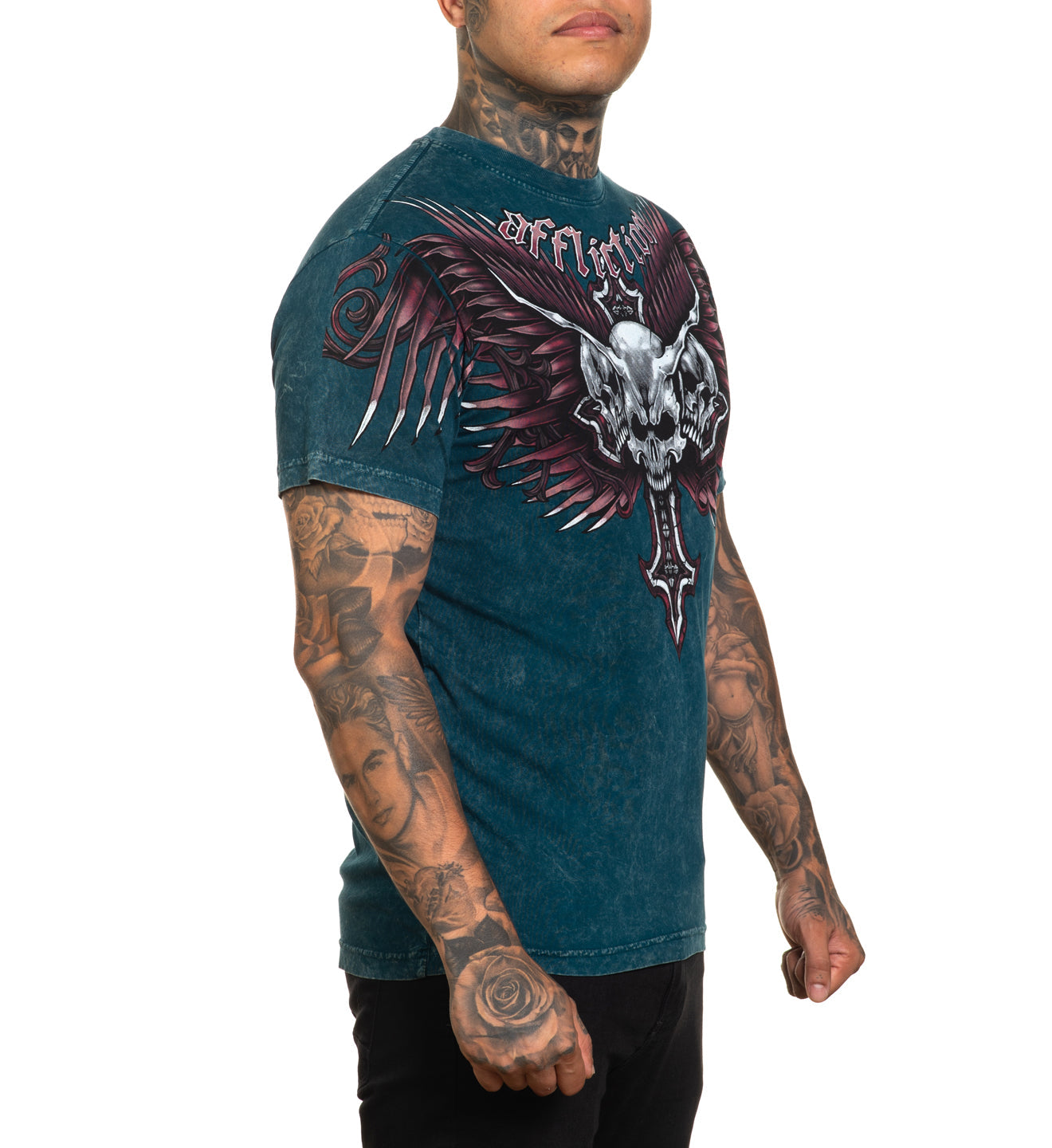 Футболка Affliciton Hyper Speed Tee Atlantic Deep Lava Wash ціна