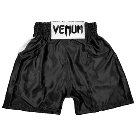 Дитячі шорти для боксу Venum Elite Boxing Shorts Black White, Фото № 2