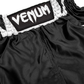 Дитячі шорти для боксу Venum Elite Boxing Shorts Black White, Фото № 3
