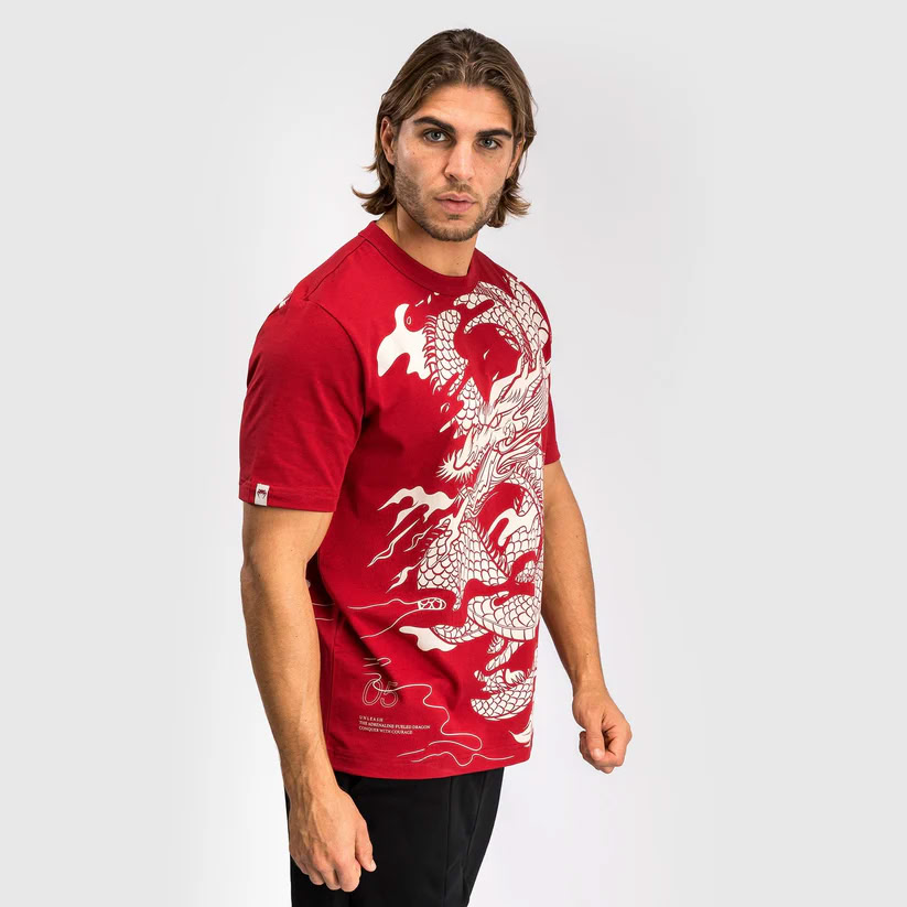 Футболка Venum Dragon’s Flight Men’s T-Shirt Cherry Red Cream White ціна