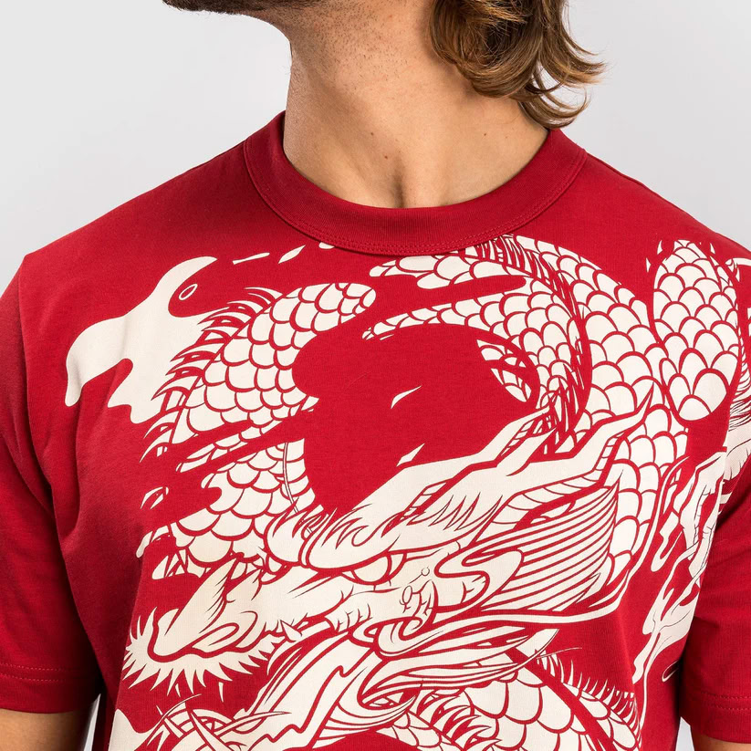 Футболка Venum Dragon’s Flight Men’s T-Shirt Cherry Red Cream White фото