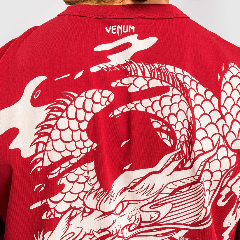 Футболка Venum Dragon’s Flight Men’s T-Shirt Cherry Red Cream White розмір