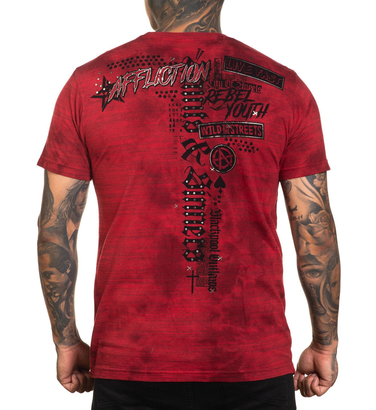 Affliction Wild Street Tee Affl.Red Biking Red Crystal T-shirt buy