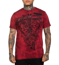 Футболка Affliction Wild Street Tee Affl.Red Biking Red Crystal