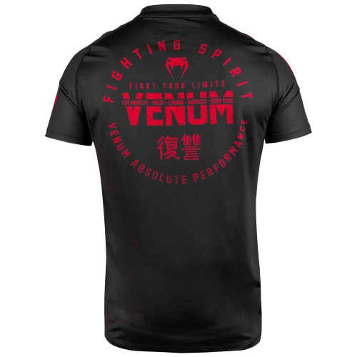 Футболка Venum Signature Dry Tech T-shirt Black Red фото