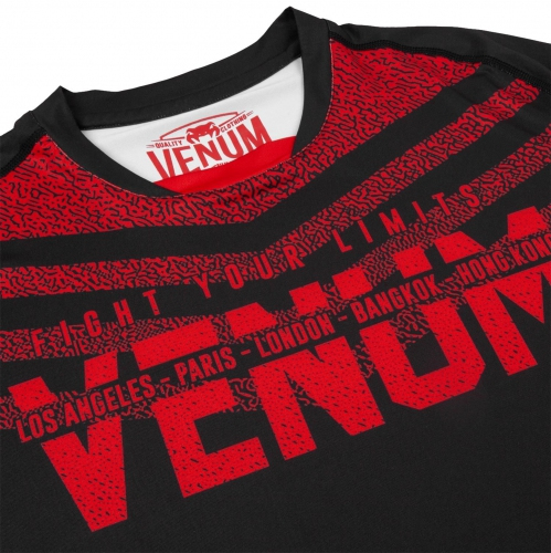 Футболка Venum Signature Dry Tech T-shirt Black Red оригінал