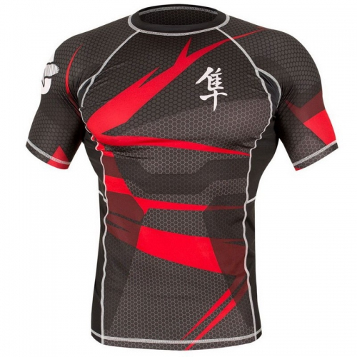 Rashguard Hayabusa Metaru Red with corrugated sleeve buy