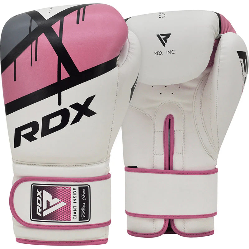 Боксерские перчатки RDX F7 Ego Boxing Gloves White Pink