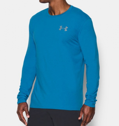 Лонгслив Under Armour Vertical Wordmark Long Sleeve T-Shirt Brilliant Blue цена