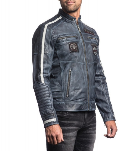 Кожаная куртка Affliction Velocity Leather Jacket купити