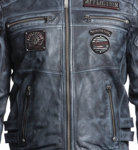 Кожаная куртка Affliction Velocity Leather Jacket фото