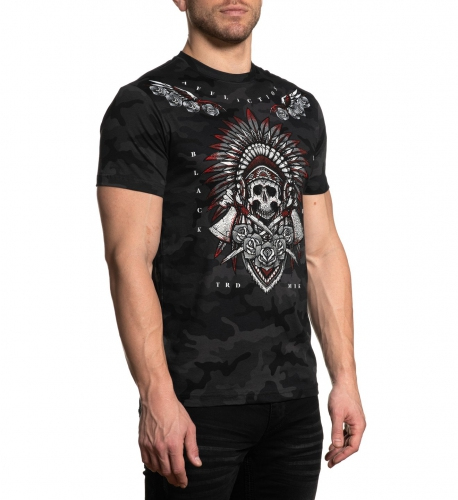 Футболка Affliction Jaguar God SS Tee Black Camo ціна