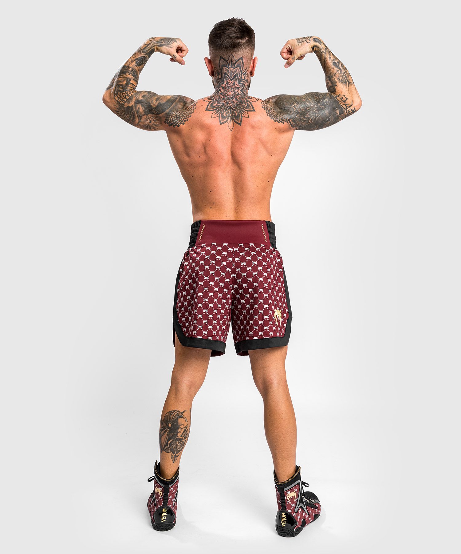Боксерские шорты Venum Monogram Boxing Short Black Burgundy купить