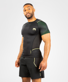 Venum Fusion 2.0 Mens Rashguard Short Sleeves Black Yellow  buy