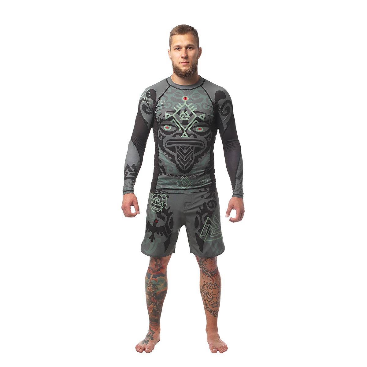 Шорты для MMA Peresvit Maori Black Military Green фото