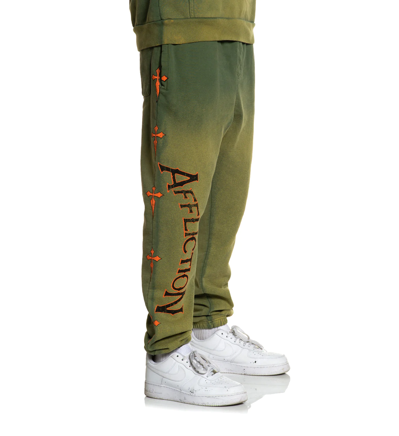 Штани Affliction Absolution Sweatpant Vtg. Green Potassium Spray фото