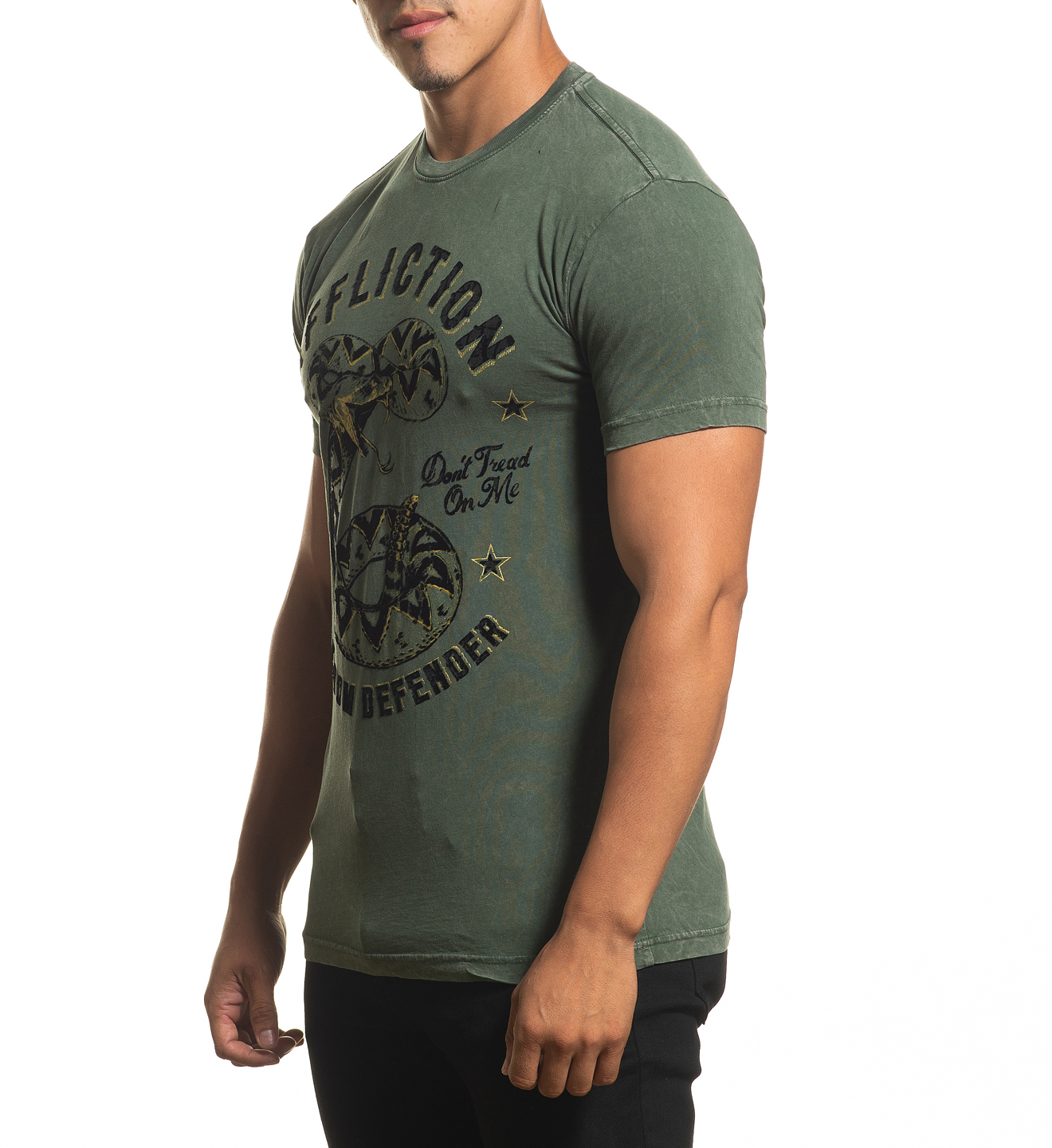 Футболка Affliction FD Revolutionary A24273 Olive Lava Wash фото