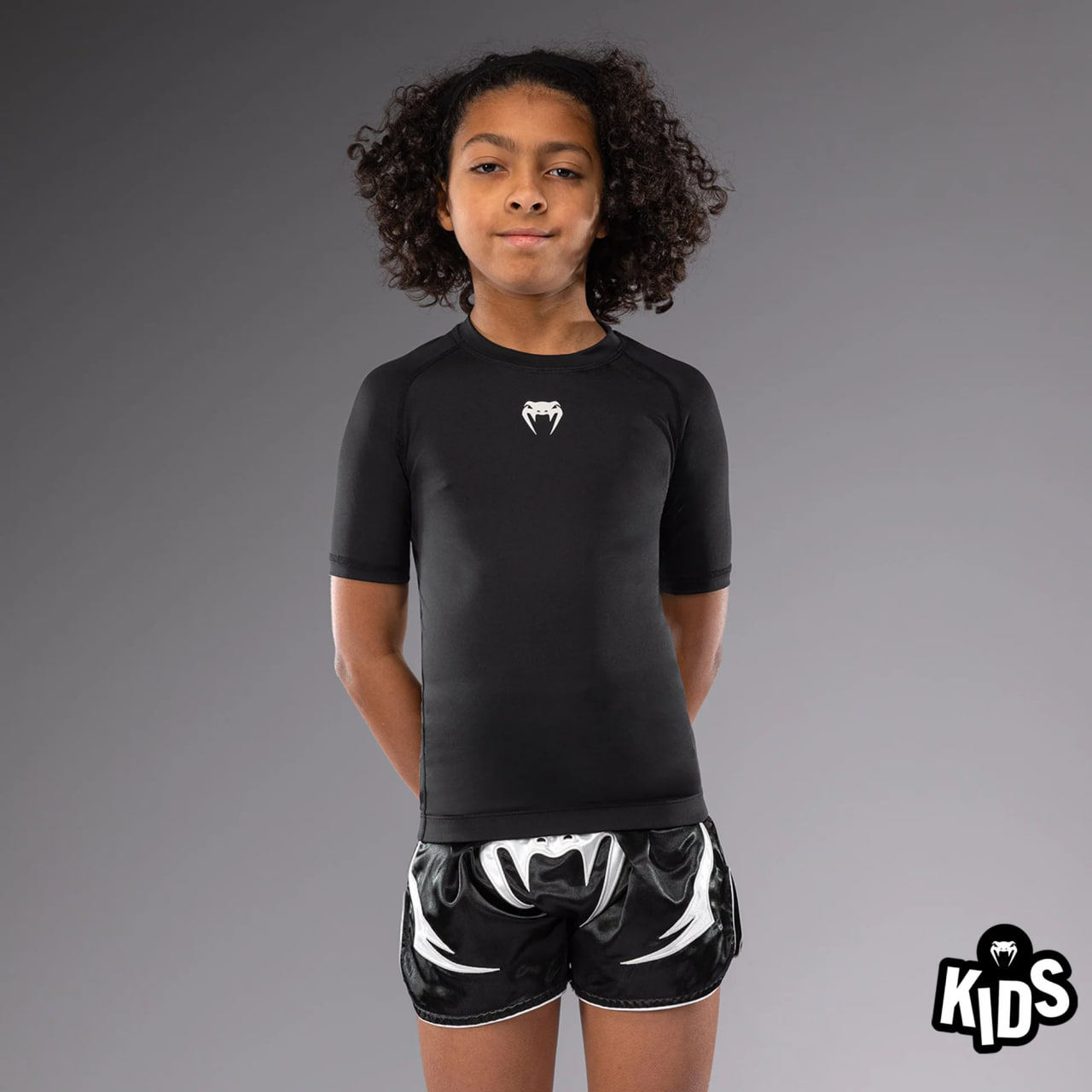 Детский рашгард Venum Contender Kids Rashguards Short Sleeves - Black размер