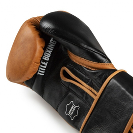 Боксерские перчатки Title Vintage Training Gloves Black Brown, Фото № 3