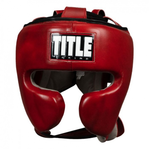 Шлем Title Blood Red Leather Sparring Headgear купить
