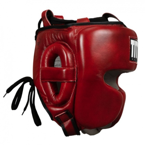 Шлем Title Blood Red Leather Sparring Headgear фото