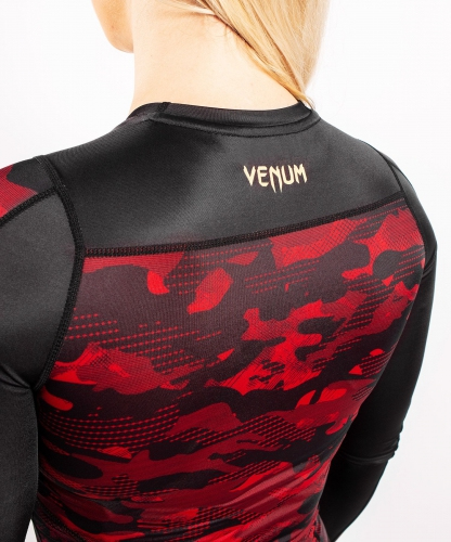 Жіночий рашгард Venum Defender Rashguard Long Sleeves Black Red оригінал