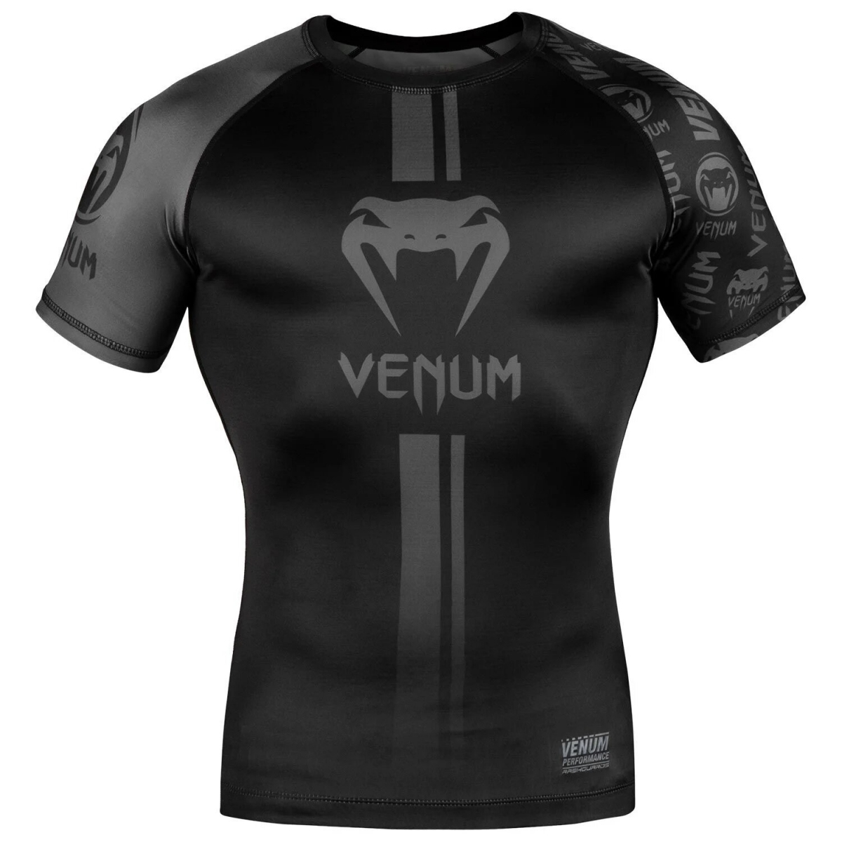 Рашгард Venum Logos Rashguard Short Sleeves Black Black