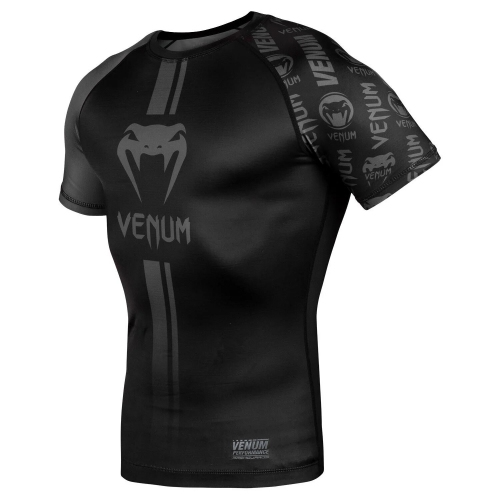 Рашгард Venum Logos Rashguard Short Sleeves Black Black фото