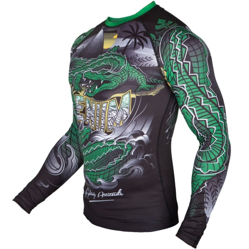 Рашгард Venum Crocodile Rashguard Long Sleeves Black Green купить