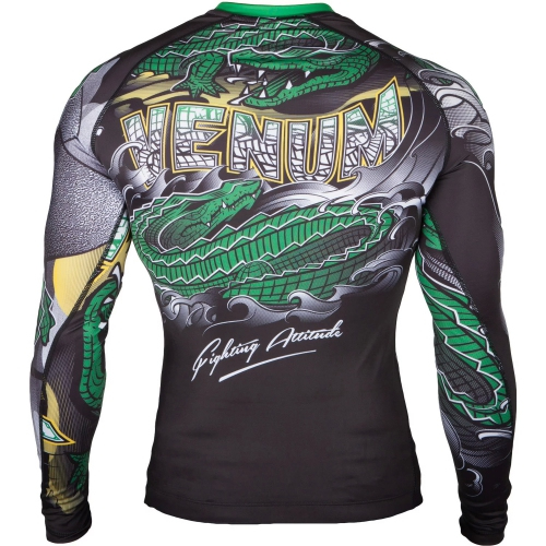 Рашгард Venum Crocodile Rashguard Long Sleeves Black Green оригинал
