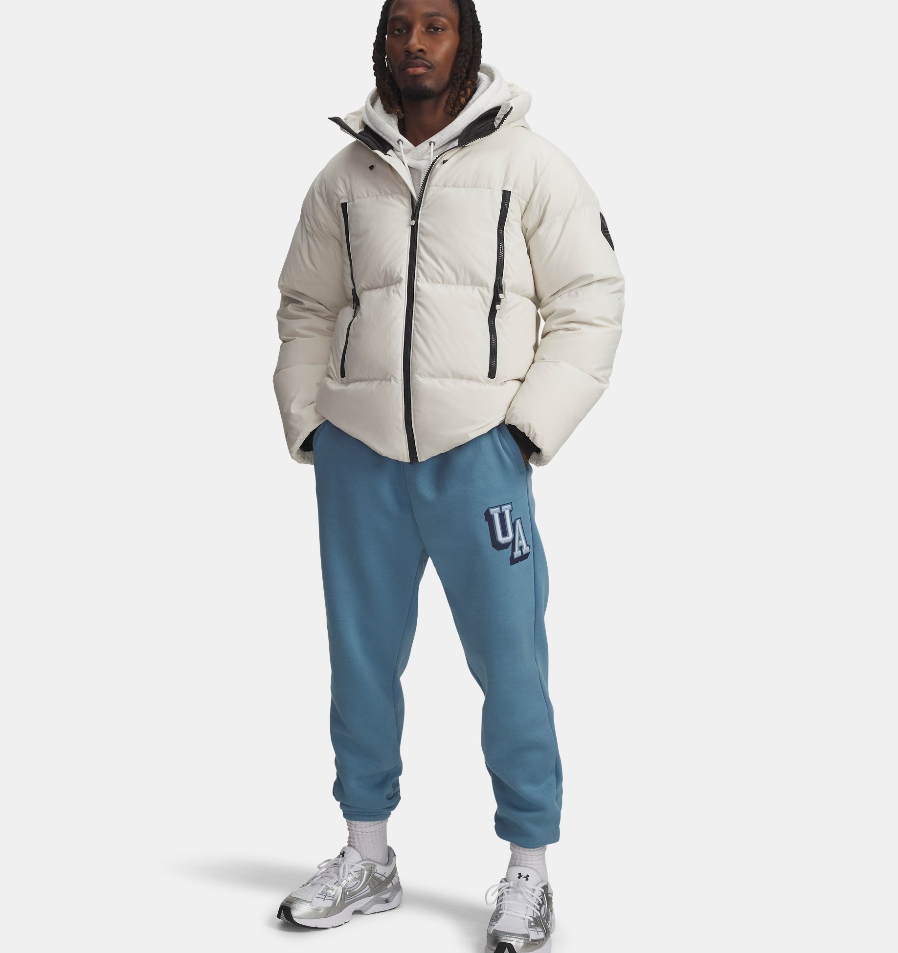 Спортивні штани Under Armour Icon Fleece Graphic Blue Smoke Black ціна