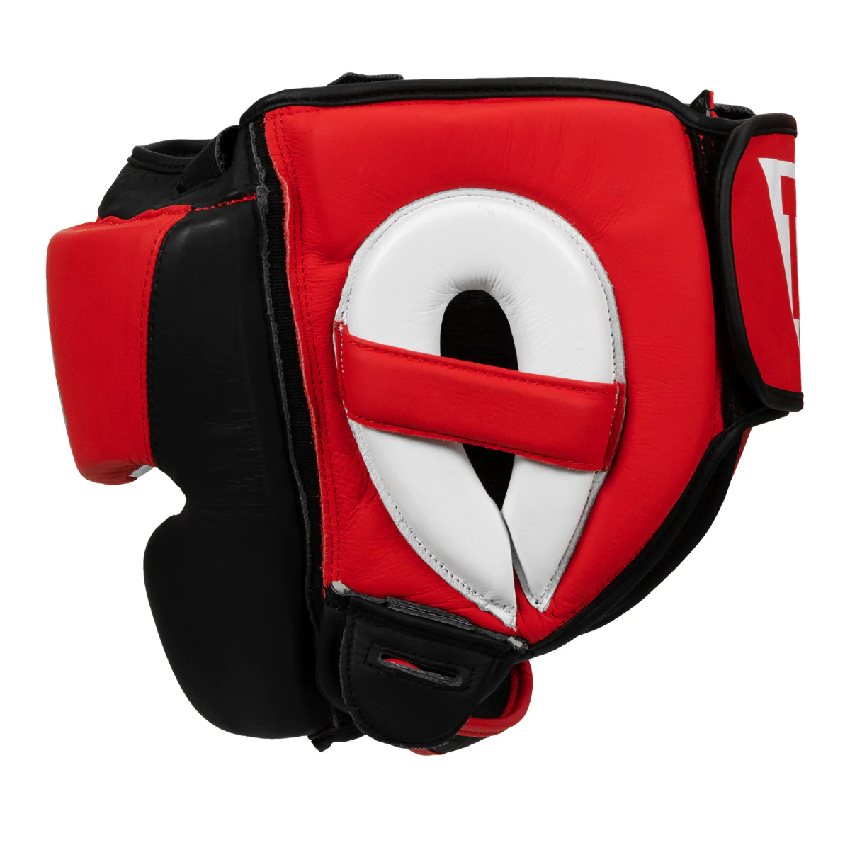 Boxing helmet TITLE Boxing Select Leather Sparring Headgear Red Black photo