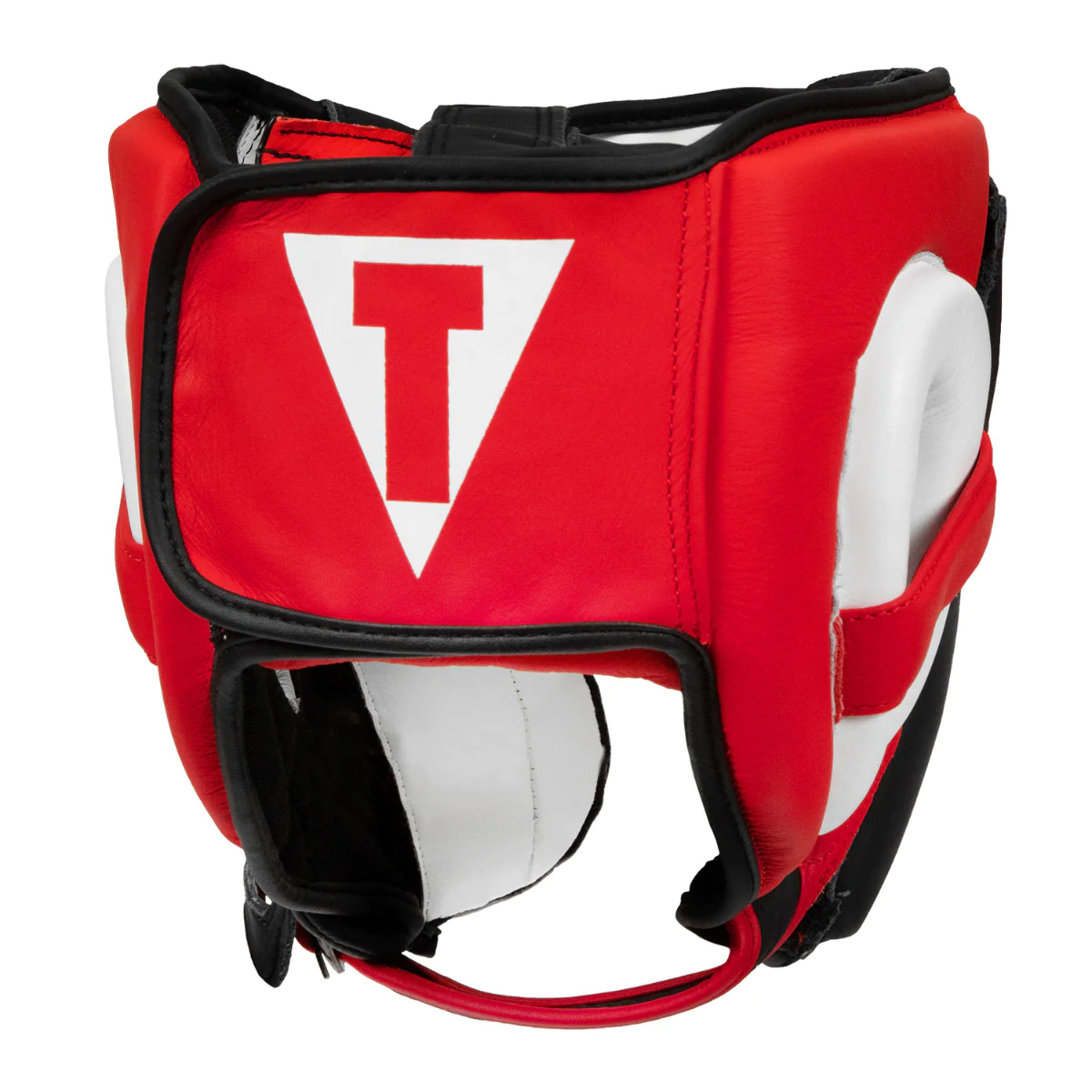 Boxing helmet TITLE Boxing Select Leather Sparring Headgear Red Black original