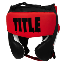 Боксерский шлем TITLE Boxing Select Leather Sparring Headgear Red Black, Фото № 3