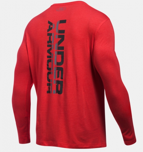 Лонгслів Under Armour Vertical Wordmark Long Sleeve T-Shirt Red оригінал