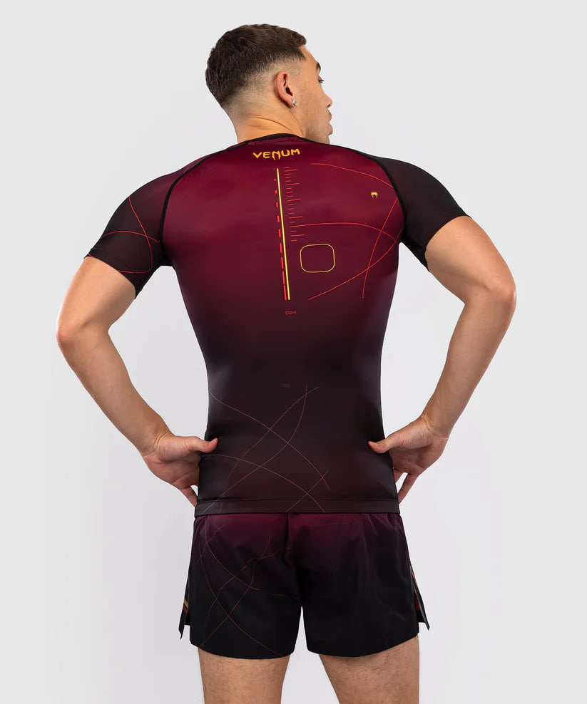 Venum Tactical XT Short Sleeve Rashguard - Black/Burgundy/Gold photo